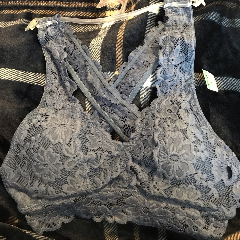 Small blue lace bralette